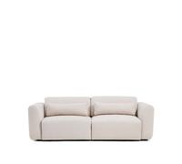 Sofá Lares de 3 plazas con asientos deslizantes motorizados y reposacabezas reclinable en chenilla beige 240 cm