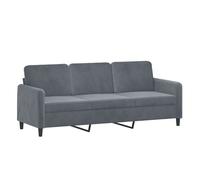 vidaXL Sofá de 3 Plazas con Cojines, Asiento con Respaldo Reposabrazos, Sofá Tapizado de Televisión, Asiento para Salón, Terciopelo Gris Oscuro