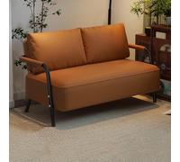 Sofá Loveseat De Piel Sintética, Moderno Asiento Profundo, 50 Cm De Profundidad, Impermeable, Decoración Moderna De Mediados De Siglo, Sofá Loveseat para Sala De Estar(Brown,145cm)