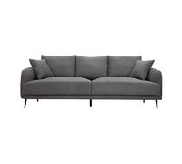 Sofá moderno 3 plazas de tejido efecto aterciopelado gris y metal negro JERRY