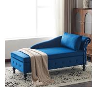 Sofá moderno de terciopelo con almacenamiento tapizado de diseño ergonómico, ribete de cabeza de clavo, almohada copetuda con botón y reposabrazos derecho, tumbona hidráulica para sala de estar,