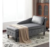 Sofá moderno de terciopelo con sillón tapizado de almacenamiento con botón de almohada, diseño copetudo y ribete de cabeza de clavo, elegante sofá con reposabrazos derecho para interiores, para sala