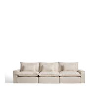 Sofá modular Anarela de 5 plazas con funda extraíble de lino y viscosa.