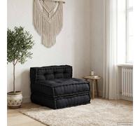 Sofá modular antracita 70 x 70 x 54 cm tela con fibra de espuma | Funda de algodón, combinación de módulos flexibles, relleno de espuma suave, versátil, asiento de suelo o asiento adicional