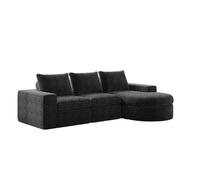 Sofá modular con asiento reclinable de chenilla suave, diseño curvo con elementos combinados, espuma de rebote lento de alta calidad con cojines dobles, combinación modular libre (negro, 6 plazas)