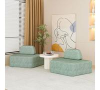 Sofá modular | convertible en sofá esquinero a juego con el paisaje del hogar, sofá Boneless con base antideslizante, funda extraíble y lavable, para salón, dormitorio, oficina, color verde (2 plazas)