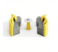 Sofá modular curvado, diseño ergonómico con marco de alerce para instituciones informales de lectura y entrenamiento