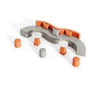 Sofá modular curvado, diseño ergonómico con marco de alerce para instituciones informales de lectura y entrenamiento