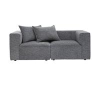 Sofá modular de 2 plazas en tela gris oscuro jaspeado KERRY