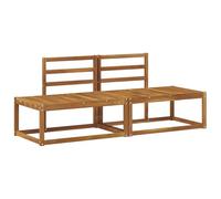 Sofá Modular de Madera para Jardín y Patio Al Aire Libre Sillón Seccional con Cojines Extraíbles y Diseño de Flujo de Aire de Listones para Relajarse (2X Final)