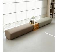 Sofá modular de recepción con armario de almacenamiento, asiento seccional largo para yoga, estudio, gimnasio, oficina, sala de espera, juego de banco de piel sintética