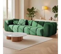 Sofá modular modular de algodón elástico 3D, cómodo sofá seccional tapizado de asiento ancho y profundo con 2 almohadas decorativas y cómodos reposabrazos para sala de estar, oficina, dormitorio