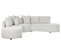 Sofa Modular Redondeado desenfundable de diseño Moderno de Multiples Posiciones Blanco 180X90X75 cm Mesa