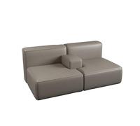 Sofá modular, sofá acolchado de 2 asientos, piel sintética hecha a mano para sala de estar, apartamento, oficina, diseño clásico de lectura