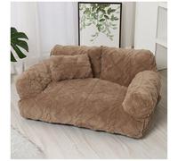 Sofá-Nido para Mascotas de Moda de Lujo, sofá Suave y calmante para Mascotas, cálido Nido de Gato/Nido de Perro Desmontable, simulación del Abrazo Protector de la Madre,Caqui,120 * 70 * 40cm