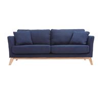 Sofá nórdico 3 plazas azul oscuro desenfundable patas madera OSLO