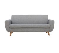 Sofá nórdico 3 plazas gris claro y madera PURE