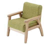 Sofá para casa de muñecas 1:12, sillón Individual de Tela en Estilo japonés en Miniatura, Mueble de salón Realista Pintado a Mano para decoración de Casas de muñecas con Estructura (Verde Hierba)