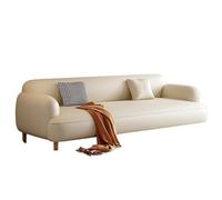 Sofá para Dormitorio Sofá Pequeño De Terciopelo De Cuero Genuino, Agradable A La Piel, Estilo Crema, For Alquiler De Casa, Sofá Pequeño De Tela For Apartamento, Ligero Y Sencillo Sillón(A,260cm)