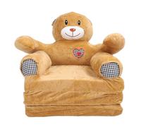 Sofá para niños con estampado de dibujos animados de animales, mini sofá plegable para niños pequeños, reclinable y tumbona multifuncional en terciopelo cristal, para leer, (Patrón de oso pardo)