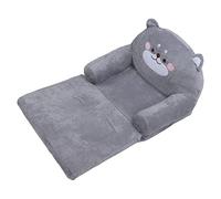 Sofá para Niños, Dibujos Animados de Perro Gris Plegable Silla para Niños Pequeños Suaves y Transpirables con Mini sofá, 2 Orejas, Lindo Transpirable para Leer el Sueño (2 Niveles)