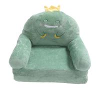 Sofá para niños Silla para niños pequeños Mini sofá Diseño de dinosaurio verde de dibujos animados Mango ancho plegable Suave Transpirable Cómodo para leer Relajarse Dormir Sala (Doblando por la