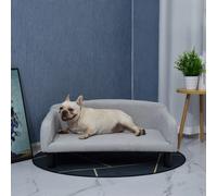 Sofá para perros Pawhut con funda suave, sofá para mascotas con patas de madera, cama para perros, 82 x 54 x 36 cm.