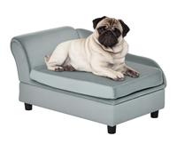Sofá para Perros y Gatos PawHut con Estilo Moderno de Almacenamiento, Cojín con Asiento Extraíble, Gran Comodidad, 76x45x43 cm