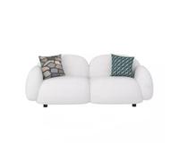 Sofá pequeño moderno para apartamento, sofá de tela simple para sala de estar y dormitorio, elegante diseño de bloque de tofu, sofá pequeño de doble asiento para ahorrar espacio