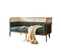Sofá Pequeño Sofá de ratán de Madera Estilo WABI-sabi, Mesa de Centro de Tres plazas, sofá Doble for Sala de Estar y Ocio Sofás para Sala De Estar(L)