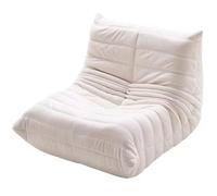 Sofá perezoso, sofá de ocio, Sala de estar del dormitorio se puede acostar a dormir, tumbona individual, sofá de cuero resistente al desgaste y al arañazo,Off white-103X88X70CM