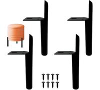 Sofá pie 4 patas de soporte de metal for muebles, patas de poste recto, patas de gabinete de baño de puente, patas de sofá de hierro, herrajes for cama de bricolaje (negro 15 cm)(Nero,15cm)