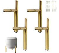 Sofá pie 4 patas de soporte de metal for muebles, patas de poste recto, patas de gabinete de baño de puente, patas de sofá de hierro, herrajes for cama de bricolaje (negro 15 cm)(Gold,18cm)