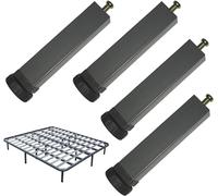 Sofá pie 4 patas elevadoras de muebles de metal, patas de tubo cuadrado, marco central de cama reforzado, soporte fijo con tornillos, gris oscuro (29 cm/11,4 pulgadas)(15cm/5.9in)
