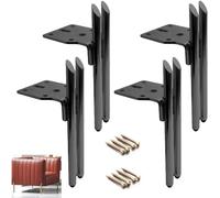 Sofá pie Juego de 4 patas de metal for muebles, patas de muebles con barra de soporte doble, patas de sofá de hierro, herrajes for cama de bricolaje, 15 cm (negro)(Nero)