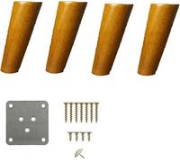 Sofá pie Paquete de 4 patas de muebles de roble, patas de gabinete de madera maciza oscura, patas de sofá, reposapiés, mesa de cama, patas de repuesto con tornillos (3,9 pulgadas/10 cm)(7.1in/18cm)