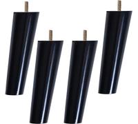 Sofá pie Paquete de 4 patas de sofá de madera maciza, patas de mesa de centro cónicas, patas de mueble de TV con perno de gancho roscado M10, negro (recto 70 cm/27,6 pulgadas)(Oblique,30cm/11.8inch)