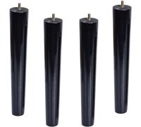 Sofá pie Paquete de 4 patas de sofá de madera maciza, patas de mesa de centro cónicas, patas de mueble de TV con perno de gancho roscado M10, negro (recto 70 cm/27,6 pulgadas)(Straight,25cm/9.8inch)