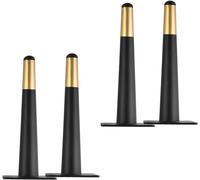 Sofá pie Patas de metal for muebles de 4 piezas, patas rectas y cónicas for mesa de centro, patas for sofá con tornillos (45 cm/17,7 pulgadas, negro)(Black+gold,35cm/13.8in)