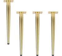 Sofá pie Patas de metal for muebles de 4 piezas, patas rectas y cónicas for mesa de centro, patas for sofá con tornillos (45 cm/17,7 pulgadas, negro)(Gold,35cm/13.8in)