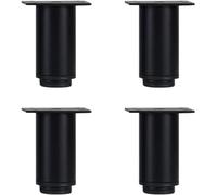 Sofá pie Patas for muebles negras, patas for muebles de 4 piezas de acero inoxidable, capacidad de carga: 800 KG, patas for muebles Patas for sofá ajustables Patas for gabinete redondas(25cm)