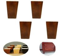 Sofá pie Pies De Muebles De Madera Maciza, Pies De Armario, Reposapiés De Sofá, Juego De 4, for Mueble De TV, Mesita De Noche, Con Tornillos, 6 Cm, 8 Cm, 10 Cm, 12 Cm(Brown,3.9in/10cm)