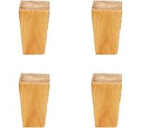 Sofá pie Pies De Muebles De Madera Maciza, Pies De Armario, Reposapiés De Sofá, Juego De 4, for Mueble De TV, Mesita De Noche, Con Tornillos, 6 Cm, 8 Cm, 10 Cm, 12 Cm(Wood Color,3.9in/10cm)