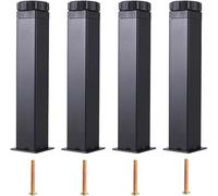 Sofá pie Pies de soporte for marco de cama de altura ajustable, 4 Uds., patas for muebles de acero y metal resistente con tornillos (20cm/7,9 pulgadas, con forma)(Single Hole,18cm/7.1in)