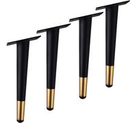 Sofá pie Pies for muebles, pies de sofá de metal modernos, pies de soporte for muebles cónicos, juego de 4, varios tamaños (30 cm/11,8 pulgadas, negro + dorado)(Black+gold,25cm/9.8in)