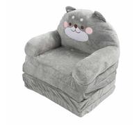 Sofá plegable para niños con diseño de animales de dibujos animados, sofá plegable para toddlers, sofá suave y portátil para bebés con un adorable diseño ideal para leer, ver (Plegado en cuartos)