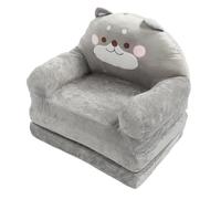 Sofá plegable para niños con diseño de animales, sofá plegable para bebés y niños pequeños, sofá portátil plegable para niños pequeños con cojín suave para leer, ver televisión, re (Plegado en