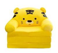 Sofá plegable para niños, respaldo reclinable, sillón 2 en 1, sofá plegable lindo cómic, cama perezosa flip up para salón, par de fundas de cojín (C talla única)