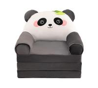 Sofá plegable para niños, sillón reclinable, sofá plegable 2 en 1 para niños, bonito sofá de dibujos animados sin acolchado ni núcleo acolchado (negro, 120 x 55 x 20 cm)