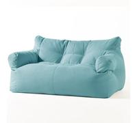 Sofá puf azul real, sofá doble moderno para sala de estar, dormitorio, balcón, diseño simple para relajación y ocio (sin rellenos)